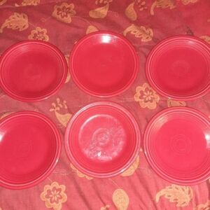 Fiesta Red Salad Plates Set of Six